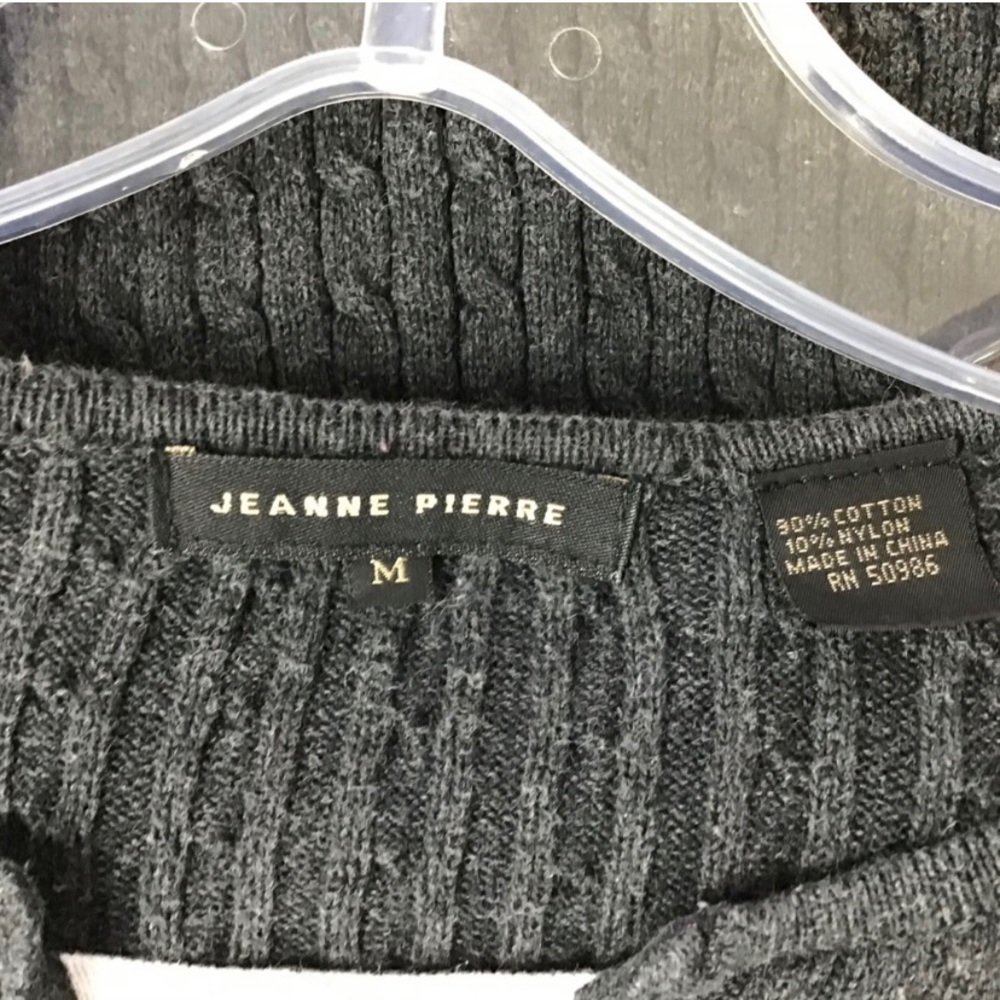 Jean Pierre Sweater Cable Knit Gray Size M - Picture 6 of 7